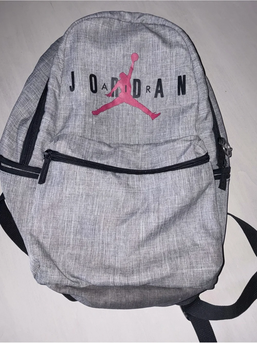 Jordan Grey Backpack with Red Jumpman Accent